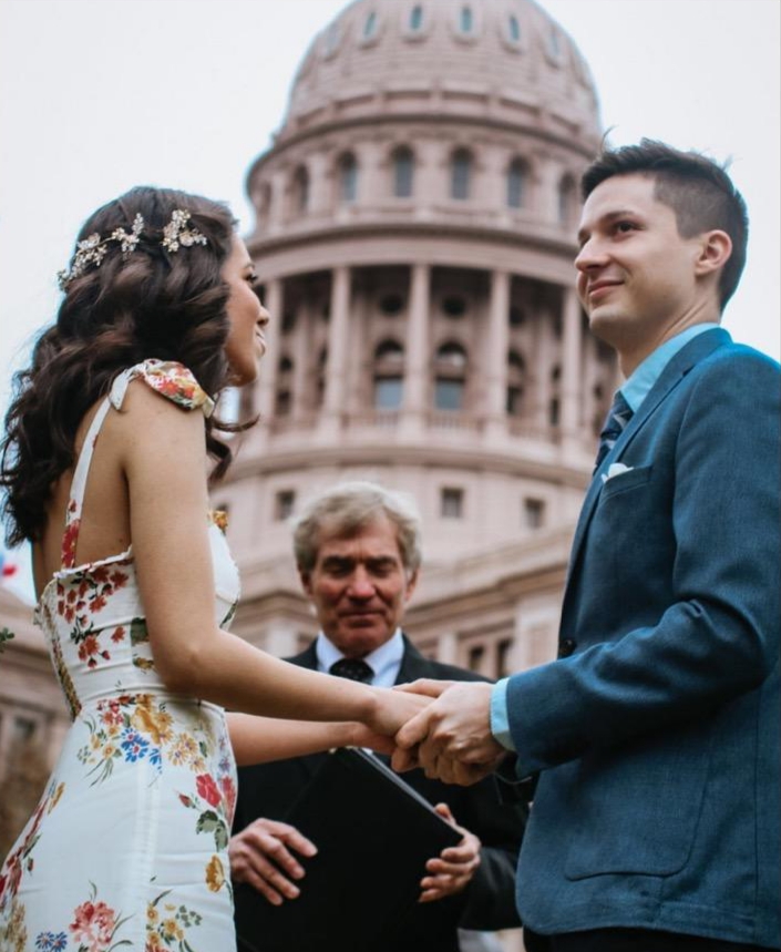 An intimate ceremony at the Texas State Capitol
